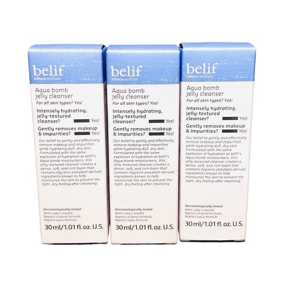 X3 Belif Aqua Bomb Jelly Cleanser 30 ml / 1.01 fl.oz Travel Size - New - Picture 1 of 6